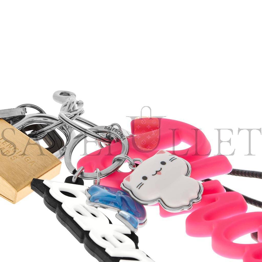BALENCIAGA WOMEN'S TURNER KEYCHAIN IN MULTICOLORED 7934952AA8R8486 (34*9*2cm) BALENCIAGA WOMEN'S TURNER KEYCHAIN IN MULTICOLORED 7934952AA8R8486 (34*9*2cm)
